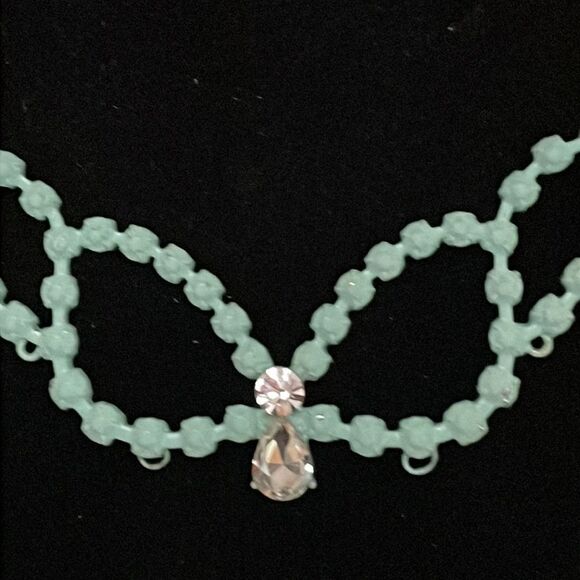 17” Gem Stone King turquoise tone Howlite beaded & Austrian crystal necklace - Picture 6 of 13